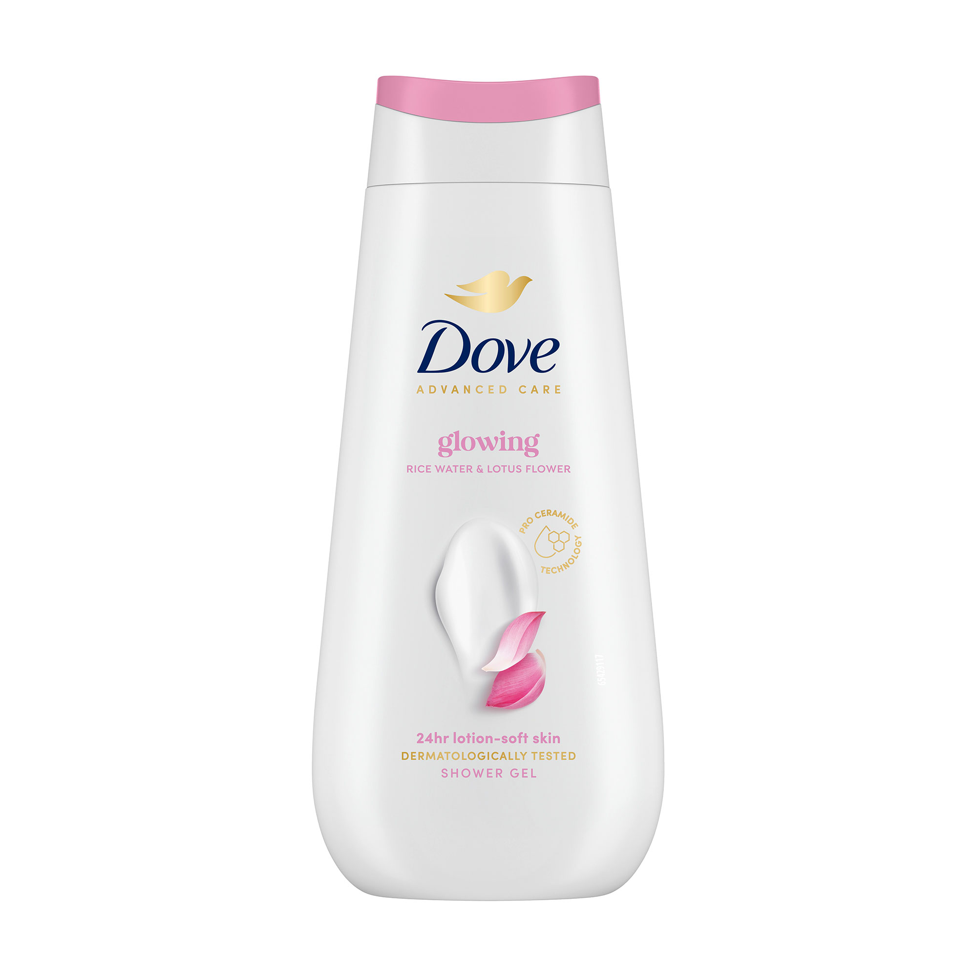 Гель для душу Dove Advanced Care Glowing Сяйво шкіри, з квітами лотоса та рисовою водою, 225 мл