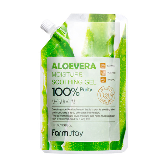 

Гель для обличчя та тіла FarmStay Aloevera Moisture Soothing Gel зволожувальний, з екстрактом алое вера, 100 мл (дойпак)