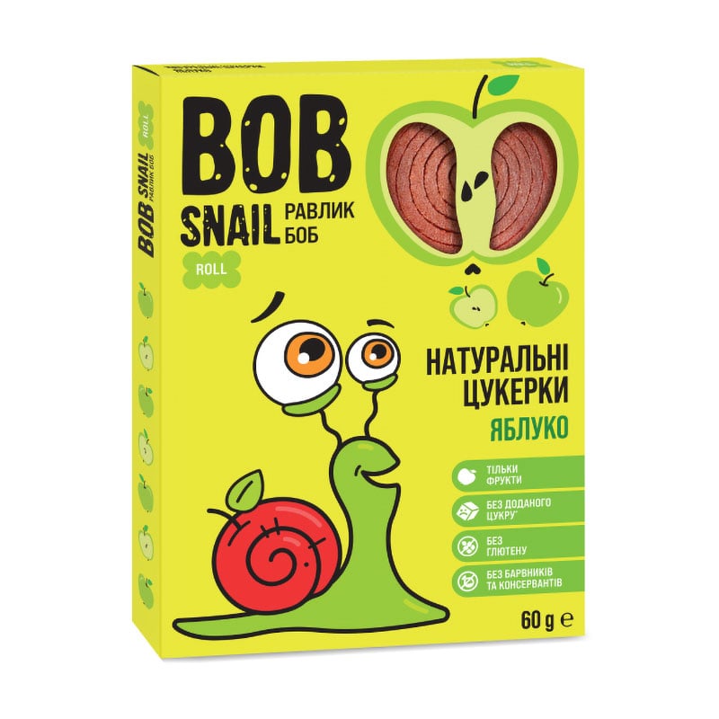 

Натуральні цукерки Bob Snail Яблуко, 60 г