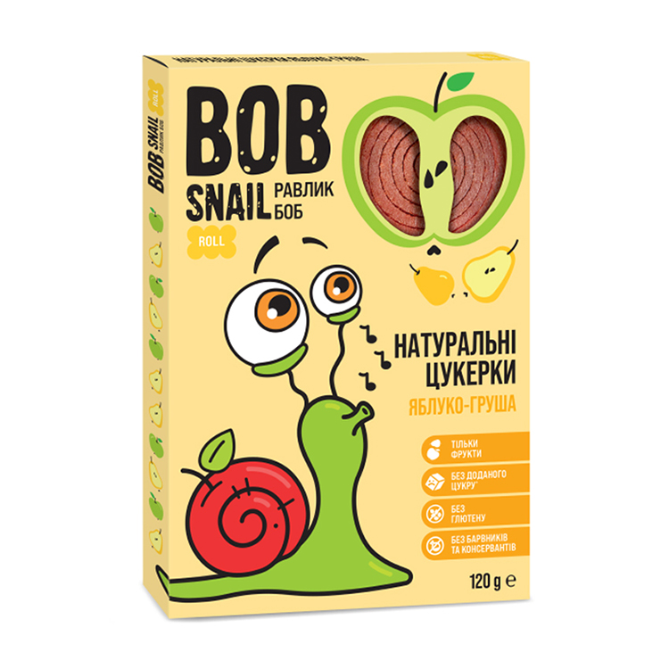 

Натуральні цукерки Bob Snail Яблуко-груша, 120 г