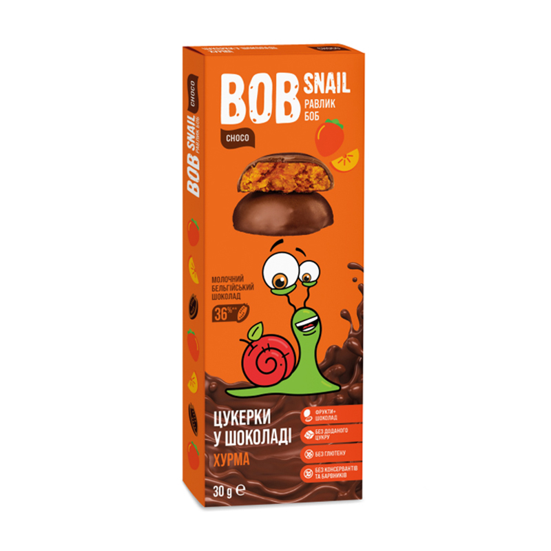

Натуральні цукерки Bob Snail Хурма в молочному шоколаді, 30 г