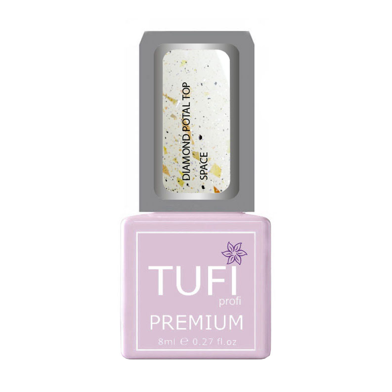 

Уцінка! Топ для гель-лаку Tufi Profi Premium Diamond Potal Top з поталлю та шимером, Космос, 8 мл