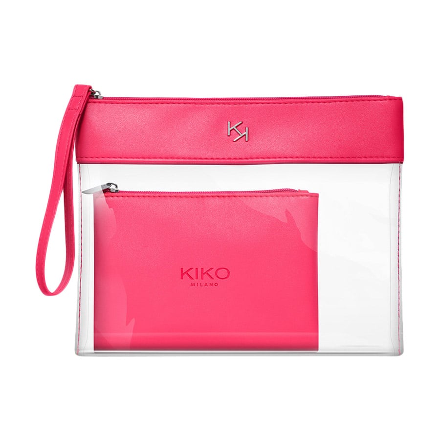 

Косметичка Kiko Milano Transparent Beauty Case 02 прозора/фуксія
