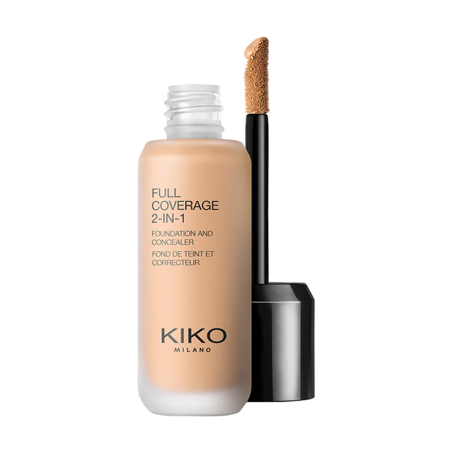 

Тональна основа та консилер для обличчя Kiko Milano Full Coverage 2 in 1 Foundation & Concealer, Warm Rose 50, 25 мл