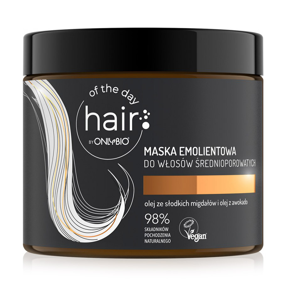 

Пом'якшувальна маска для волосся середньої пористості OnlyBio Hair of the Day з олією солодкого мигдалю та авокадо, 400 мл