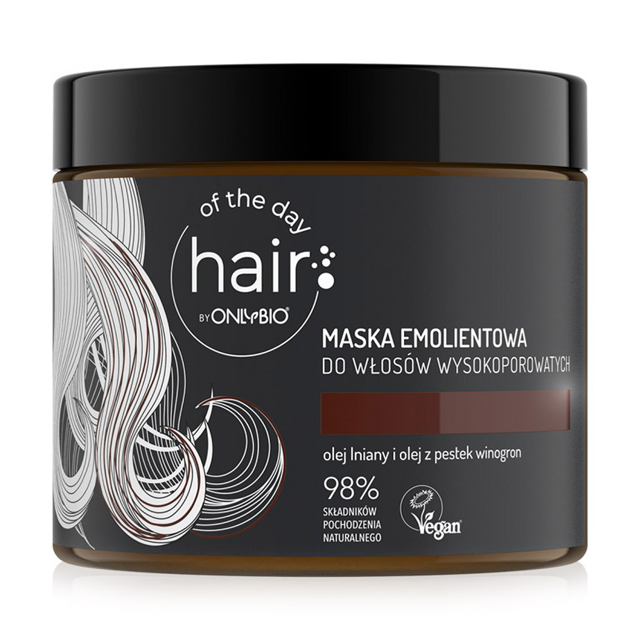 

Пом'якшувальна маска для волосся з підвищеною пористістю OnlyBio Hair of the Day з олією виноградних кісточок та льону, 400 мл