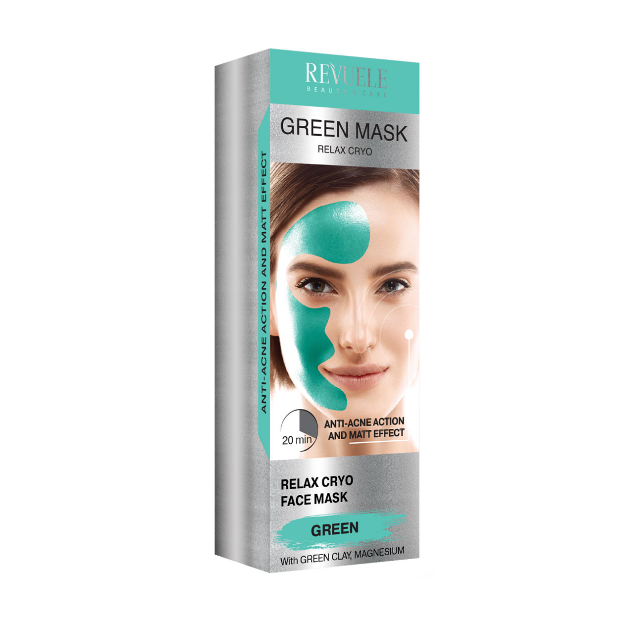 

Уцінка! Зелена маска для обличчя Revuele Green Mask Cryo Effect проти акне, 80 мл