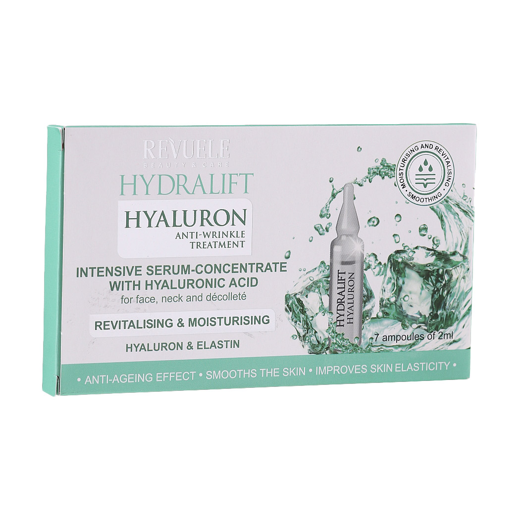 

Сироватка-концентрат для обличчя в ампулах Revuele Hydralift Hyaluron Anti-Wrinkle Treatment з гіалуроновою кислотою, 7*2 мл