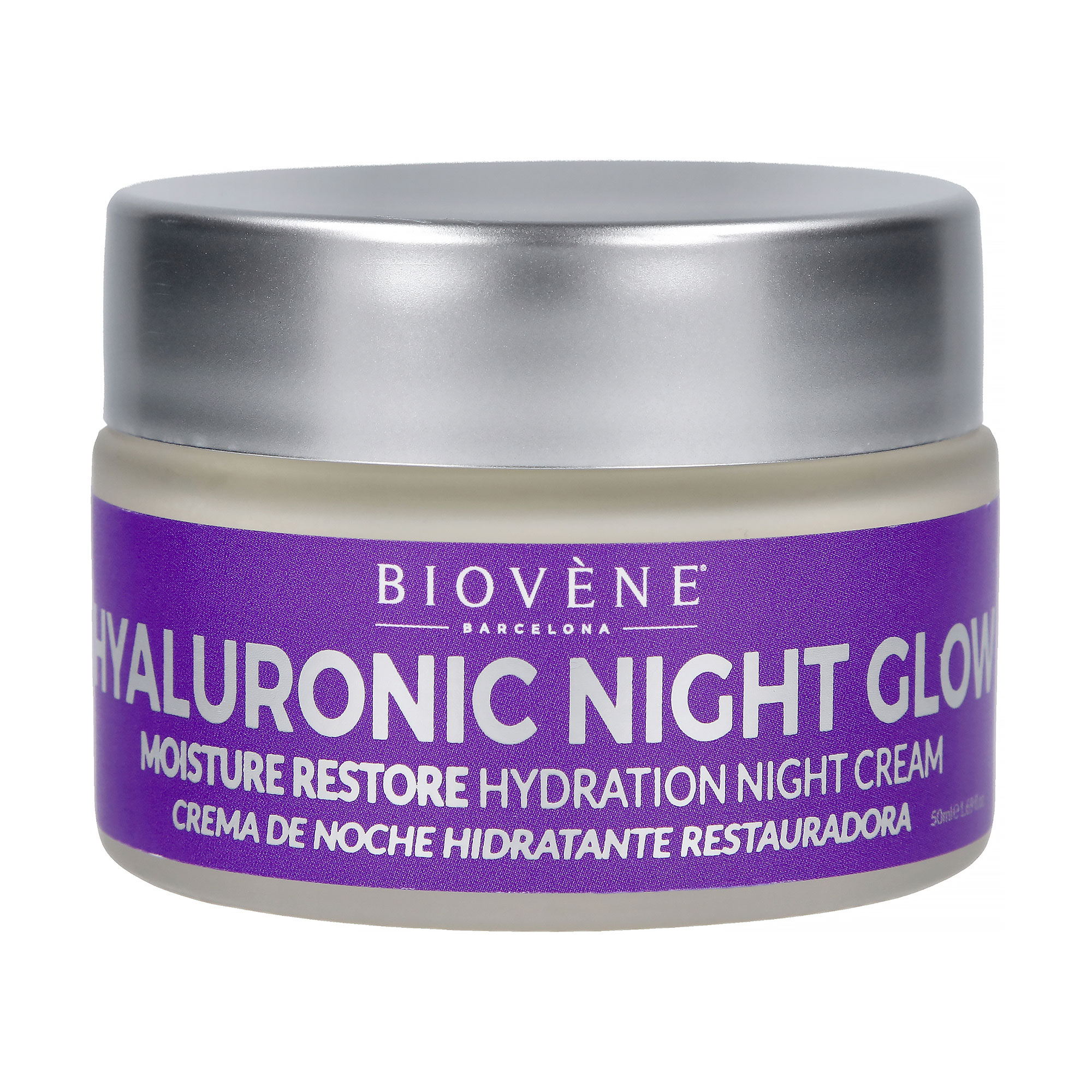 Відновлювальний зволожувальний нічний крем для обличчя Biovene Hyaluronic Night Glow, 50 мл