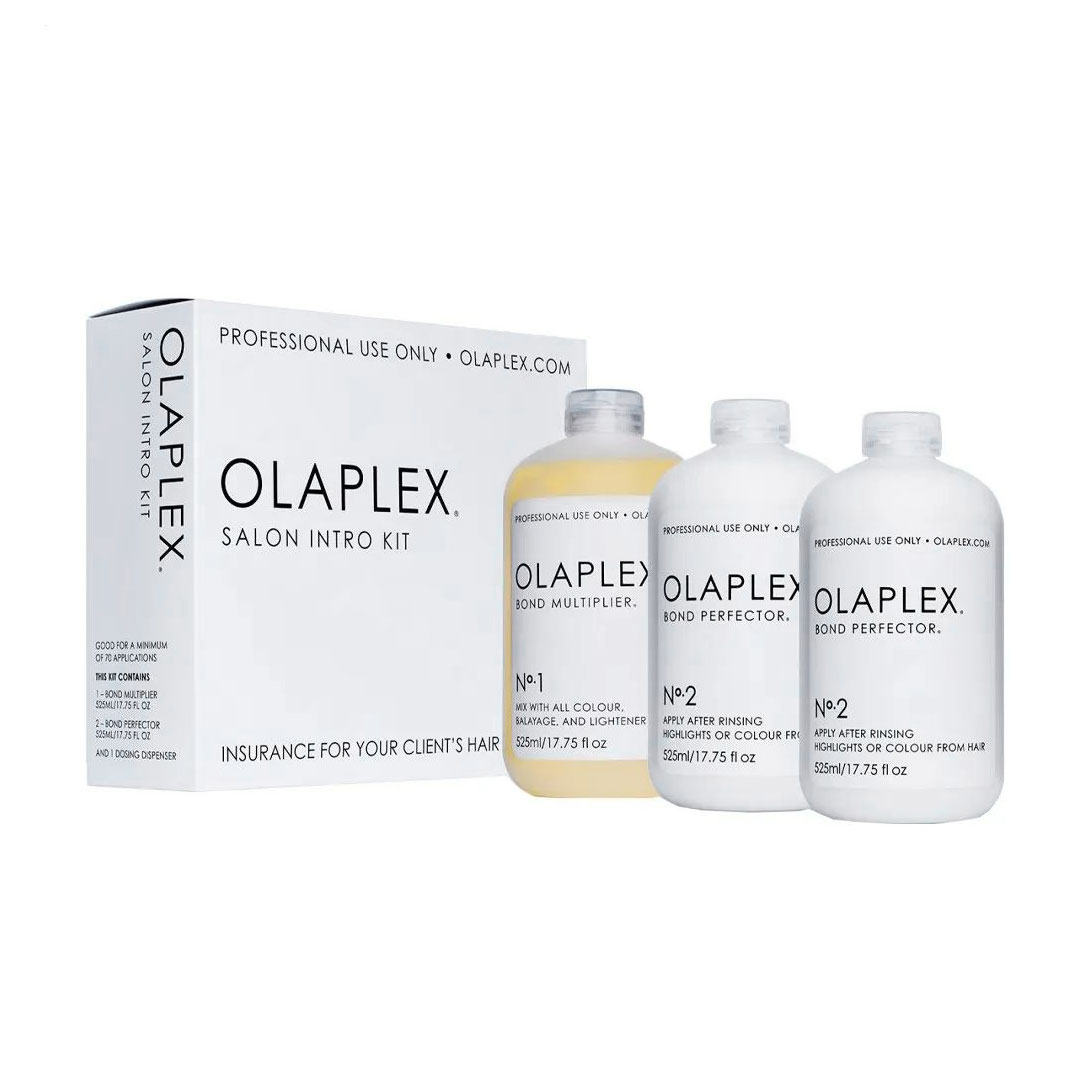 

Уцінка! Набір Olaplex Salon Intro Kit для захисту волосся при фарбуванні (концентрат-захист, 525 мл + коктейль-фіксатор, 2*525 мл)