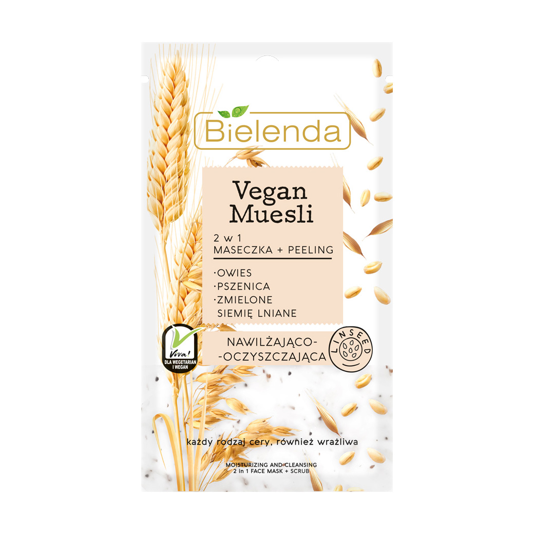 

Маска-пілінг для обличчя 2 в 1 Bielenda Vegan Muesli, 8 г