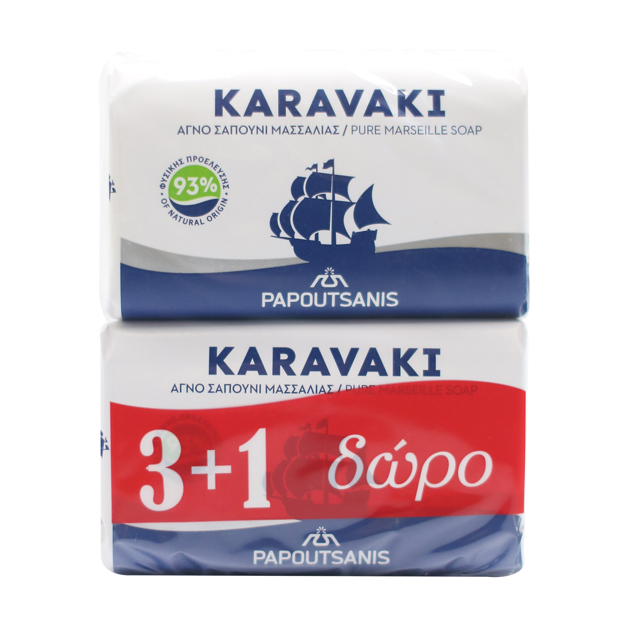 

Тверде мило Papoutsanis Karavaki Класік, 4*125 г