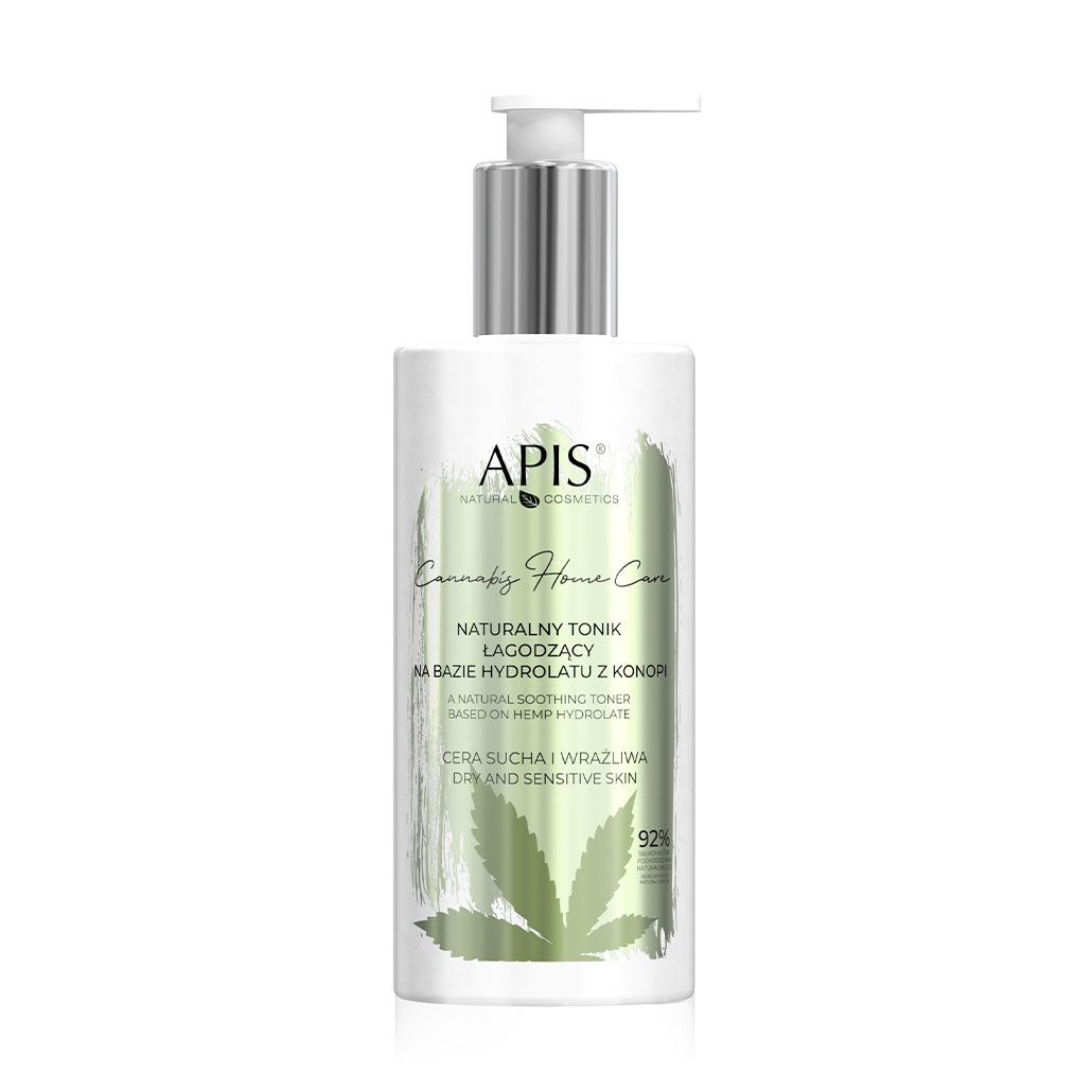 

Заспокійливий тонік для обличчя Apis Natural Cosmetics Cannabis Home Care Soothing Toner на основі гідролату конопель, 300 мл
