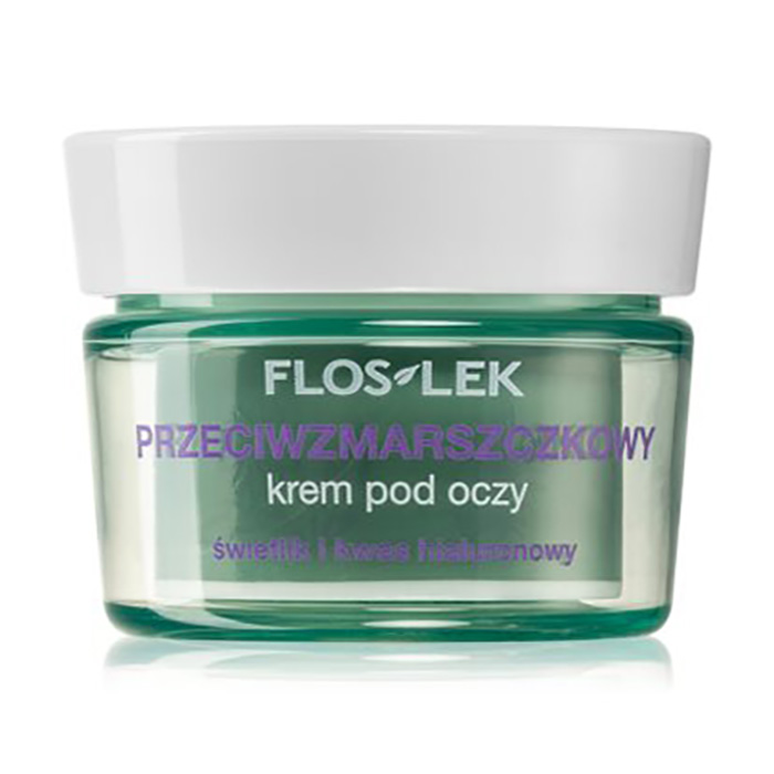 

Крем для шкіри навколо очей Floslek Eye Cream with Eyebright and Hyaluron проти зморшок, з гіалуроновою кислотою, 15 мл