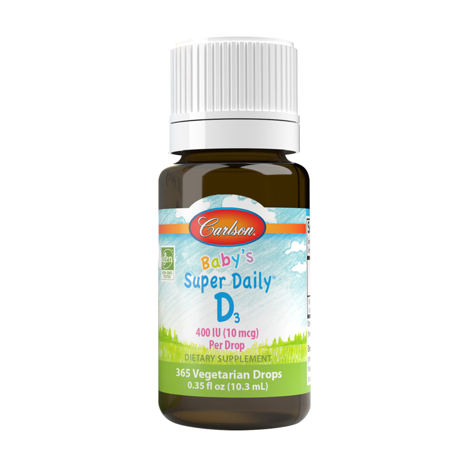 

Дитячий вітамін Д3 Carlson Labs Baby's Super Daily D3, 400 МO, в краплях, 10.3 мл