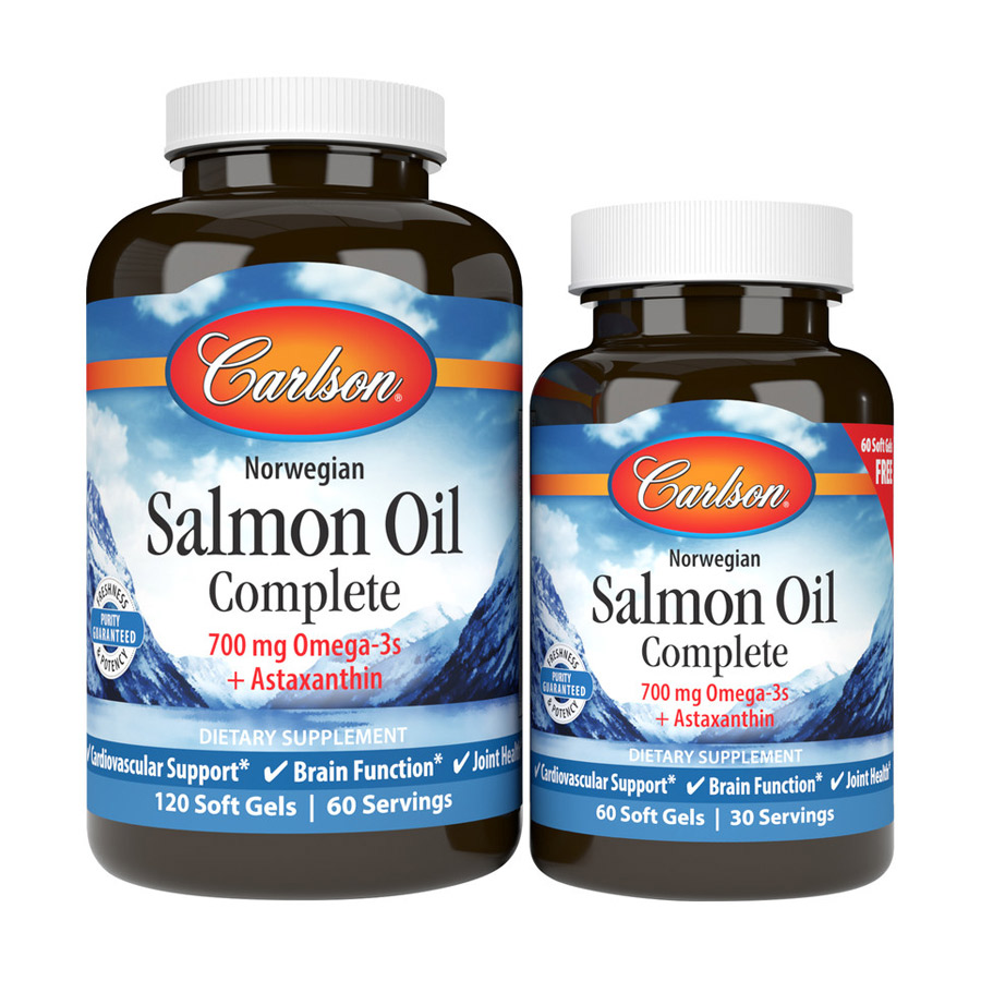 

Лососевий жир Carlson Labs Salmon Oil Complete, 120+60 гелевих капсул