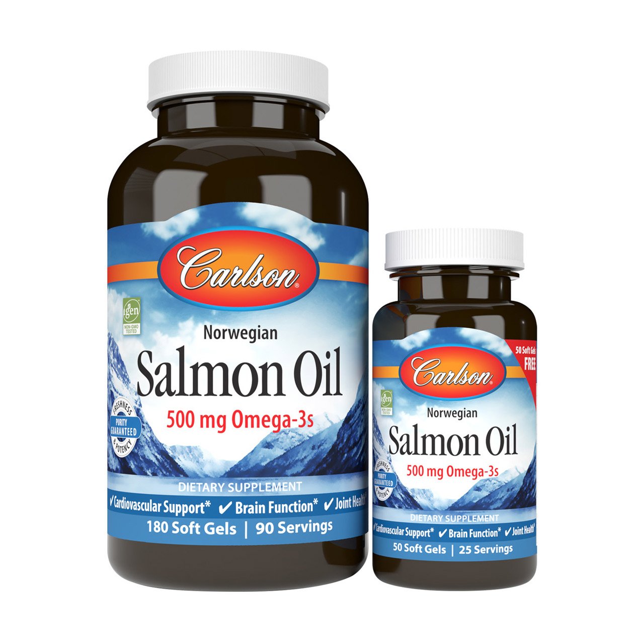 

Уцінка! Лососевий жир Carlson Labs Salmon Oil 500 мг, 180+50 гелевих капсул
