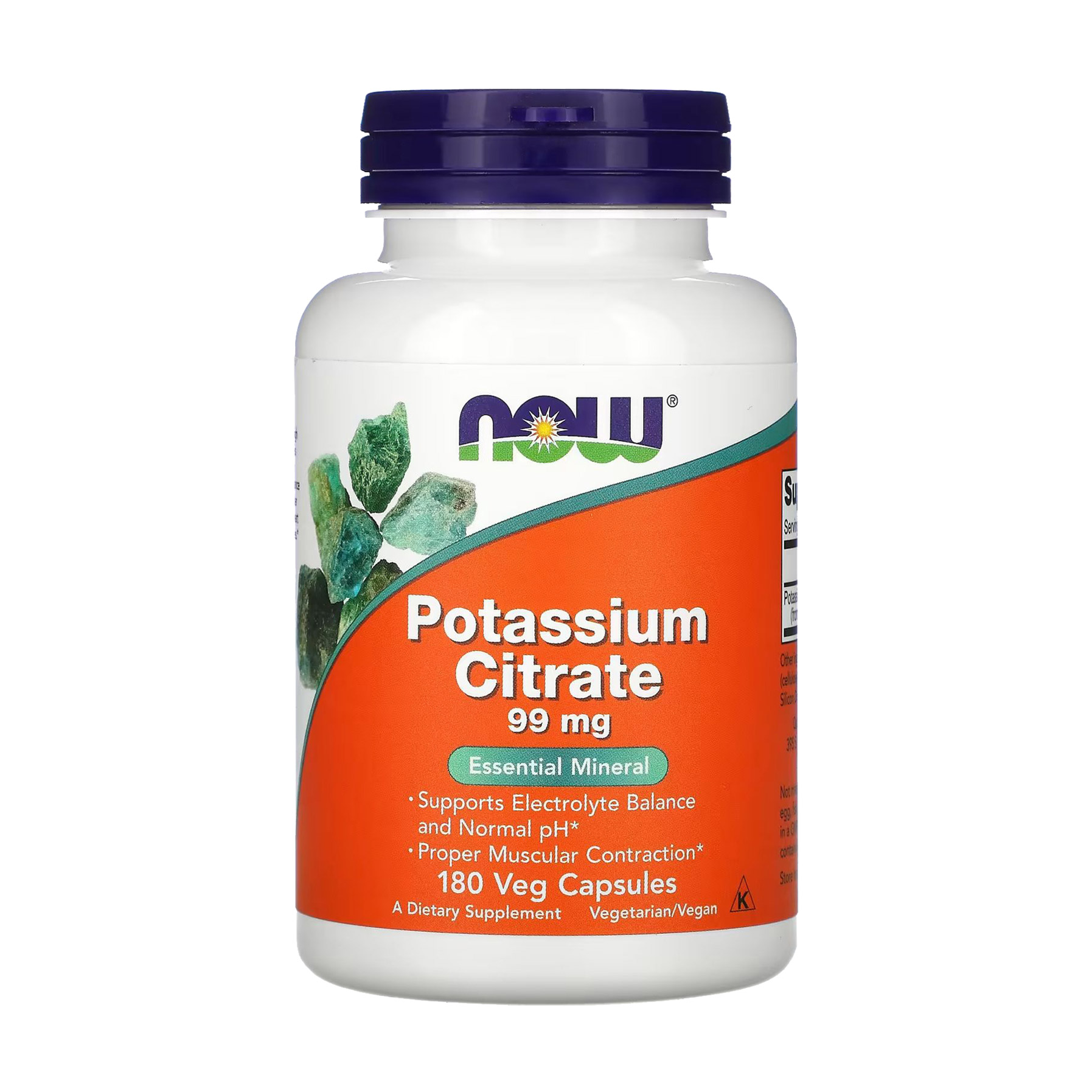 

Калій цитрат NOW Foods Potassium Citrate 99 мг, 180 капсул