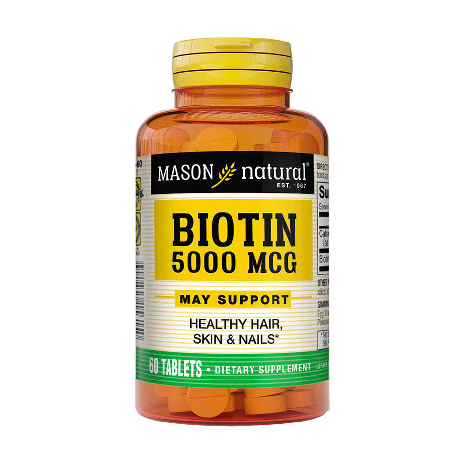 

Біотин Mason Natural Biotin 5000 мкг, 60 таблеток