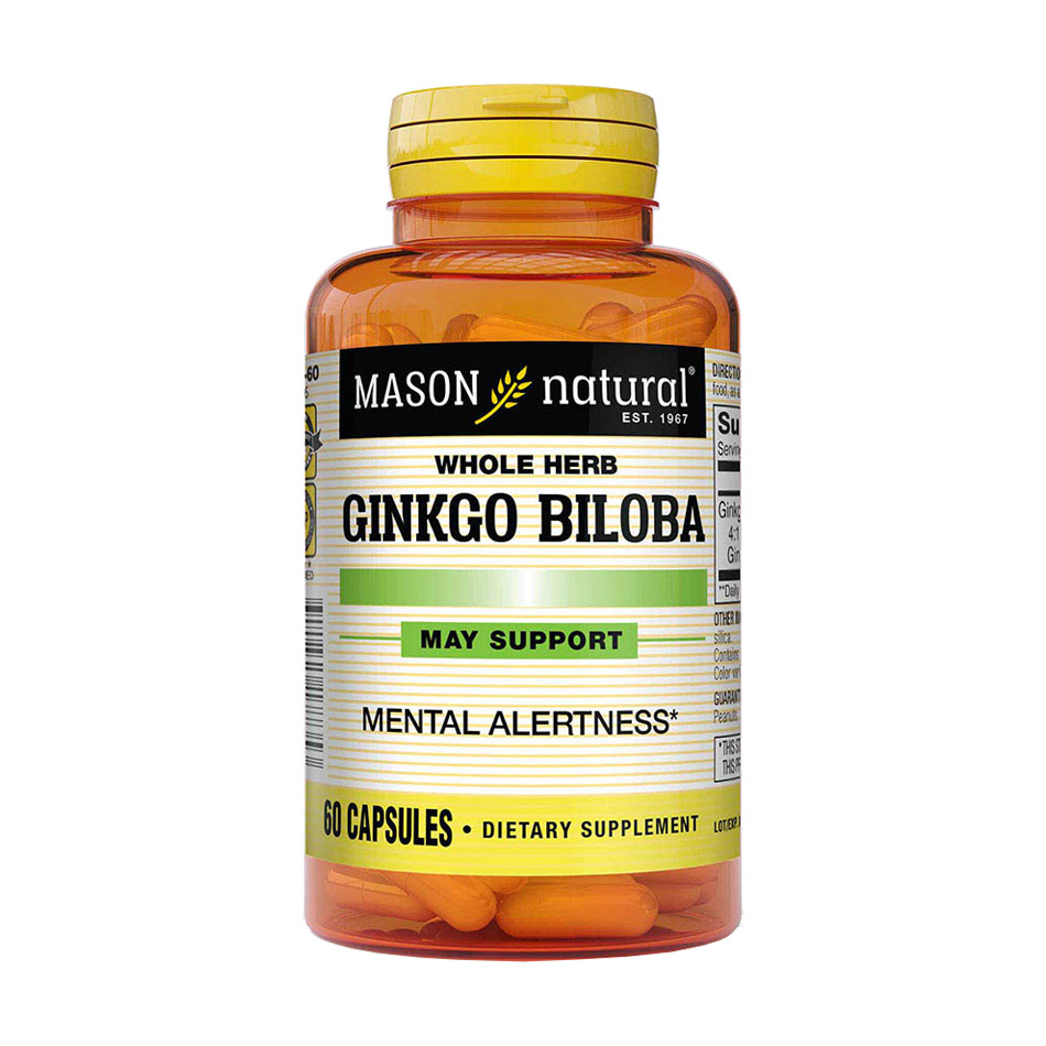 

Гінкго Білоба Mason Natural Ginkgo Biloba, 60 гелевих капсул