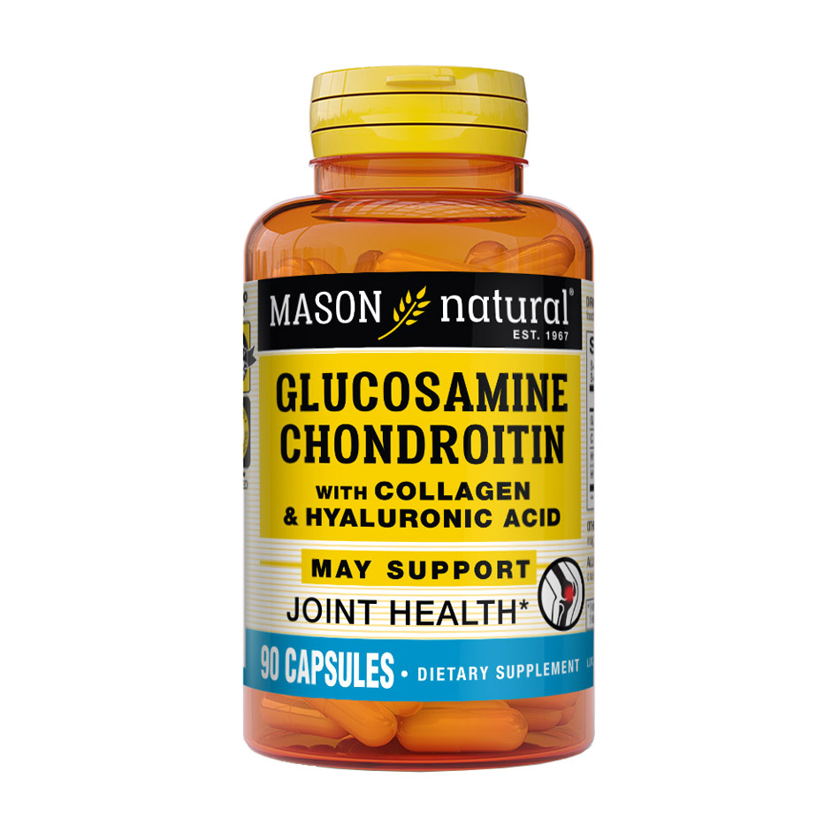 

Глюкозамін, хондроїтин Mason Natural Glucosamine Chondroitin With Collagen & Hyaluronic Acid, 90 капсул