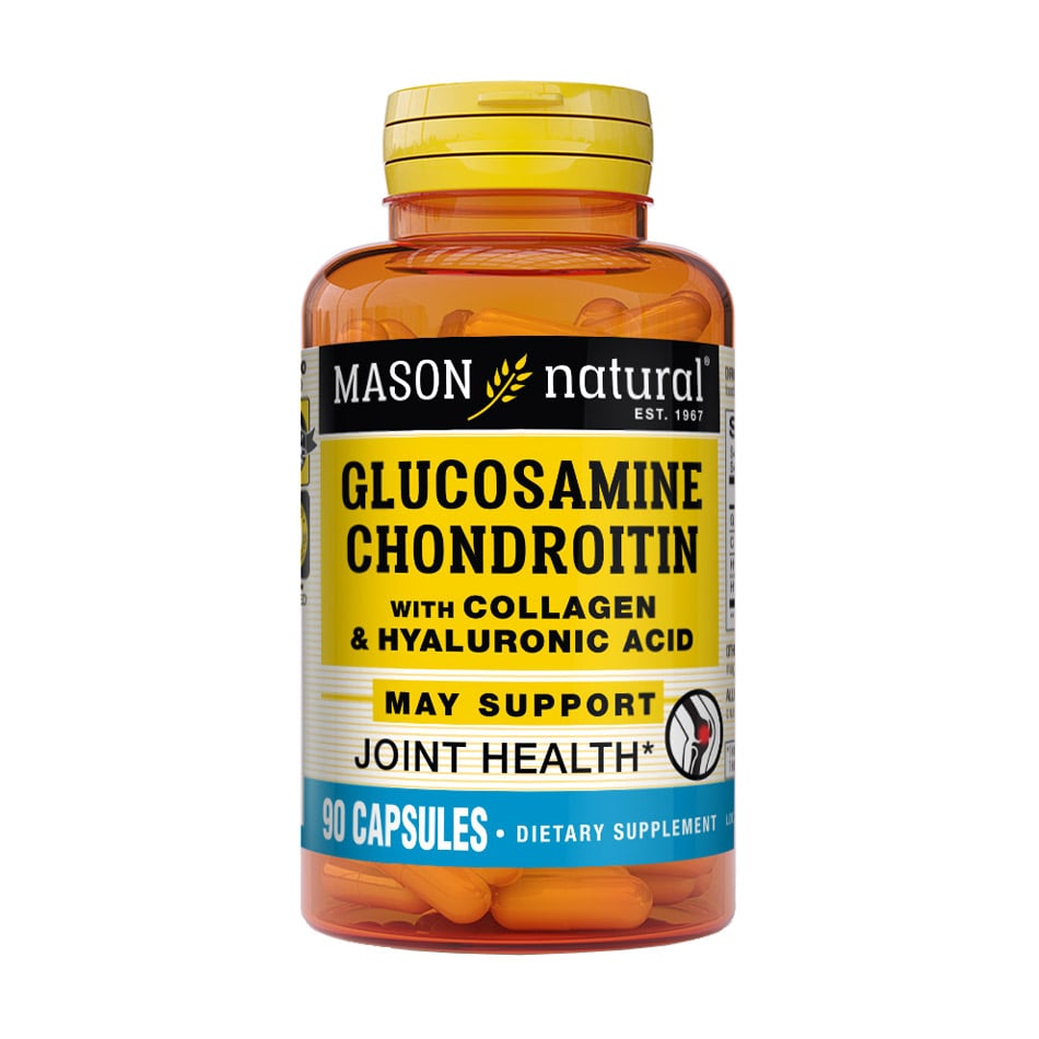 

Глюкозамін, хондроїтин Mason Natural Glucosamine Chondroitin With Collagen & Hyaluronic Acid, 90 капсул