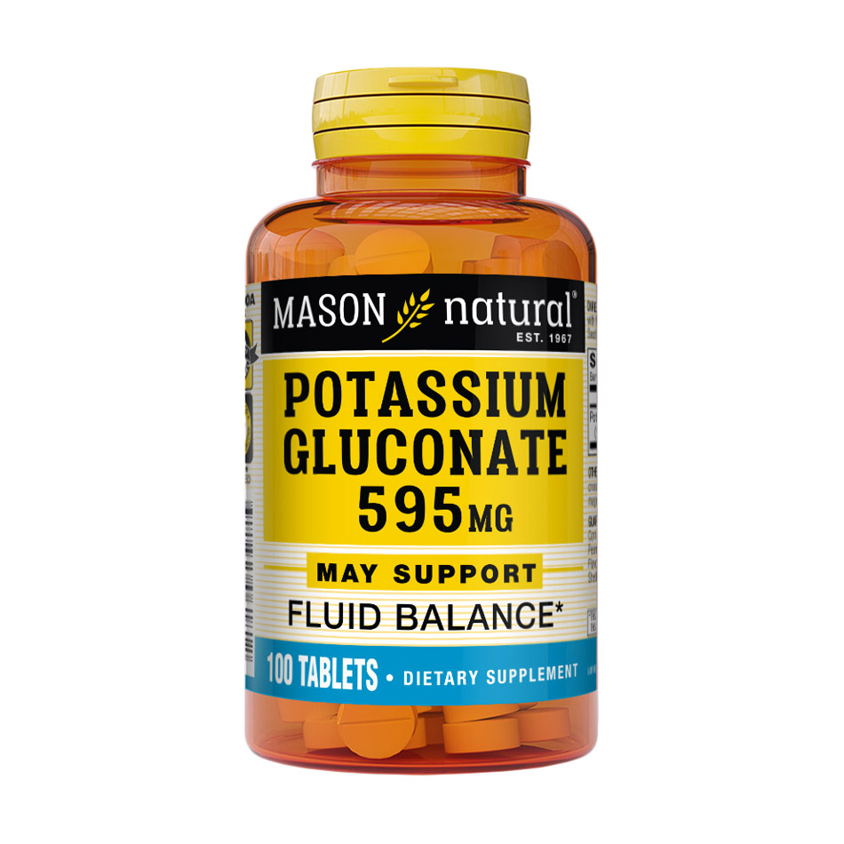 

Калію Глюконат Mason Natural Potassium Gluconate 595 мг, 100 таблеток