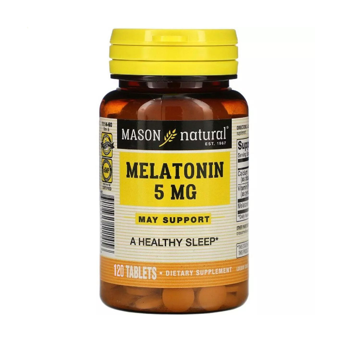 

Мелатонін Mason Natural Melatonin 5 мг, 120 таблеток