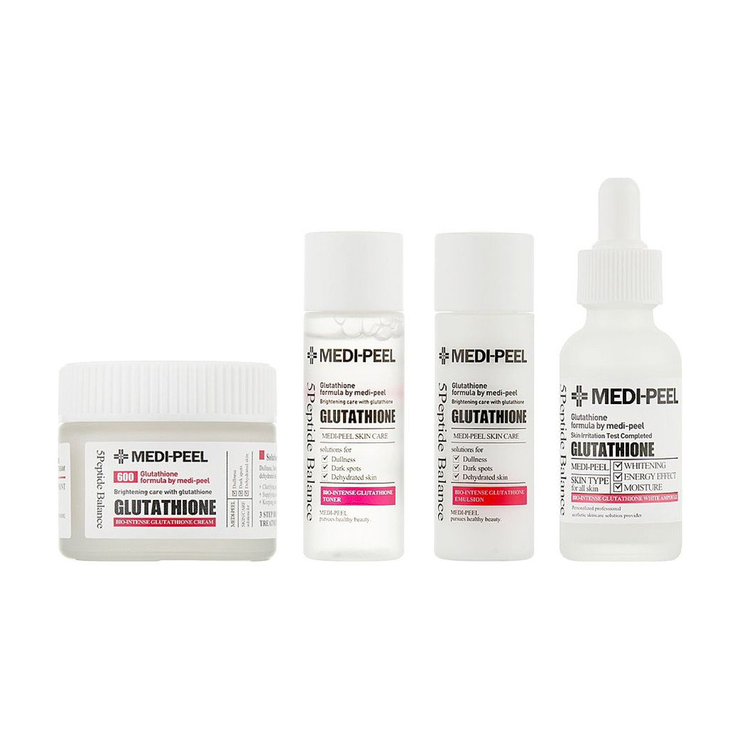 

Уцінка! Набір для догляду за обличчям Medi-Peel Glutathione 600 Multi Care Kit (тонер, 30 мл + емульсія, 30 мл + сироватка, 30 мл + крем, 50 г)
