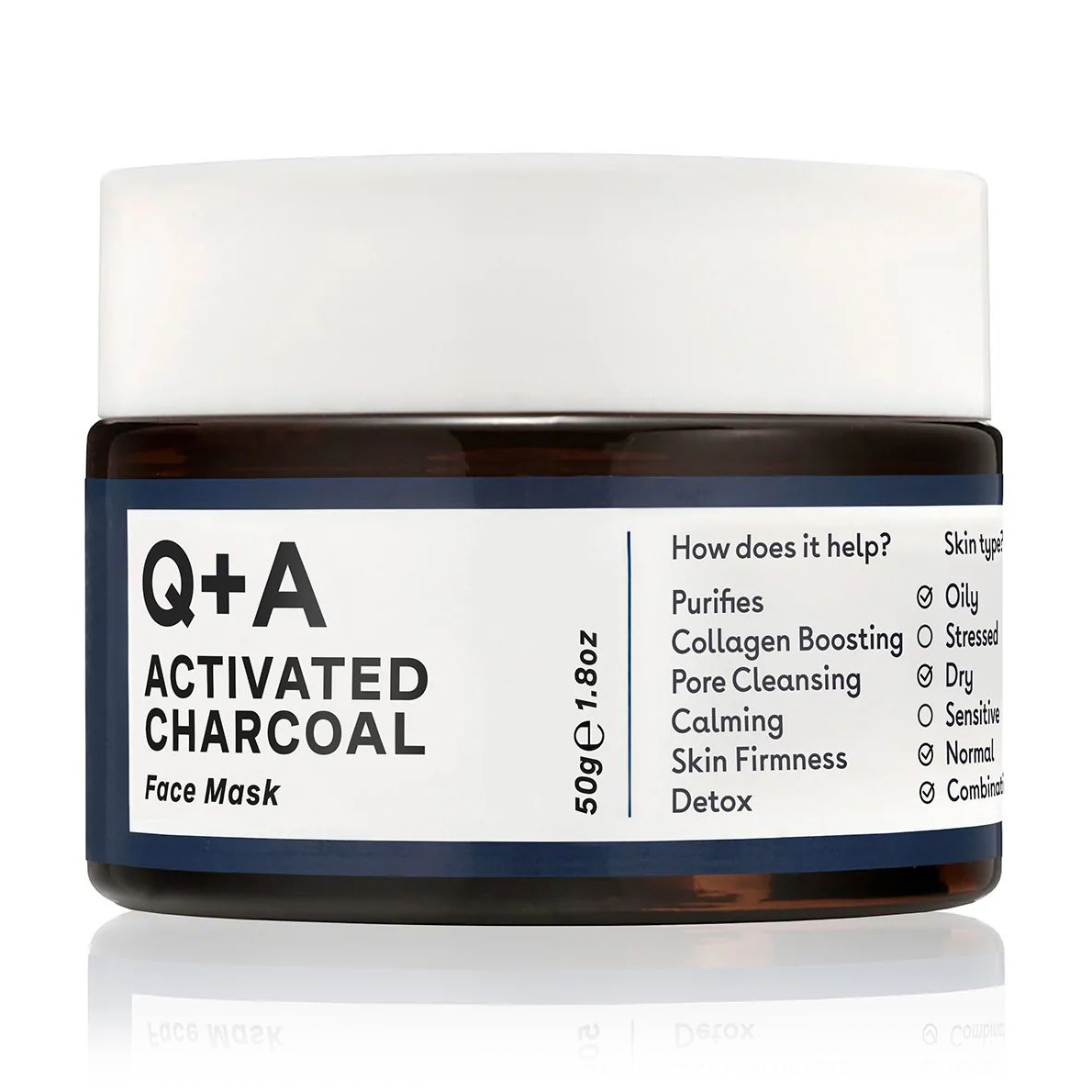 

Уцінка! Маска для обличчя Q+A Activated Charcoal Face Mask з активованим вугіллям, 50 г