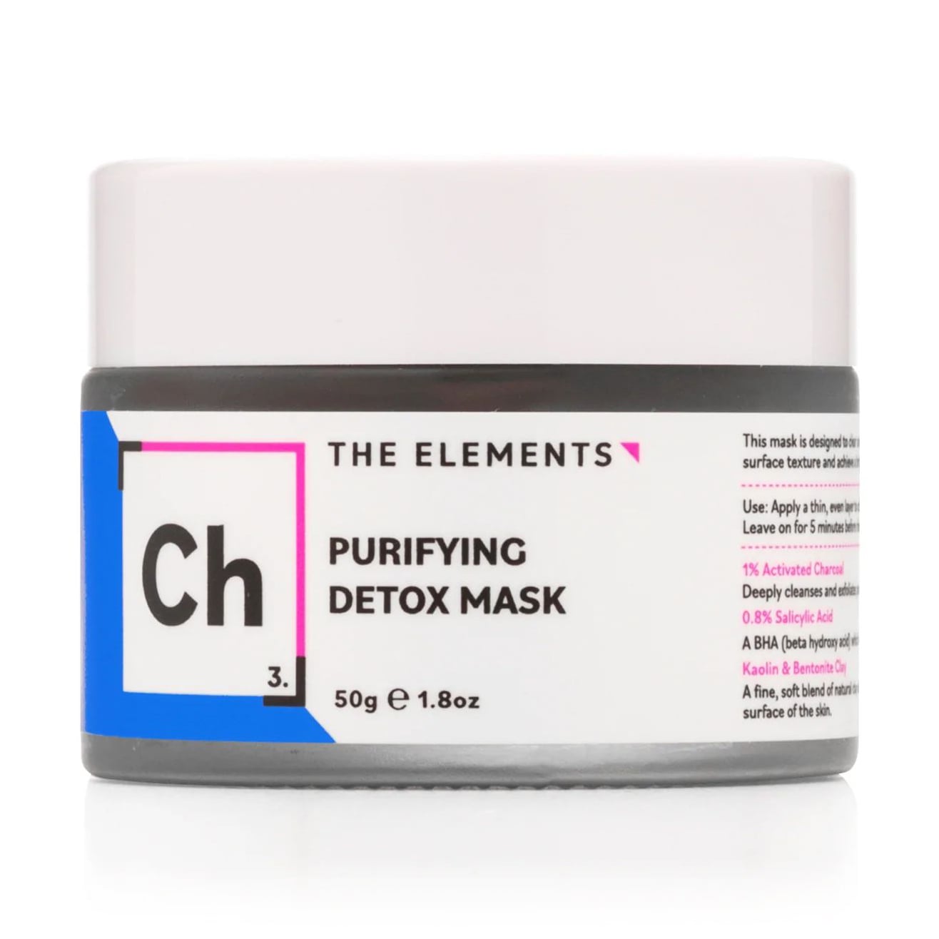 

Уцінка! Очищувальна маска детокс для обличчя The Elements Purifying Detox Mask з саліциловою кислотою та активованим вугіллям, 50 г
