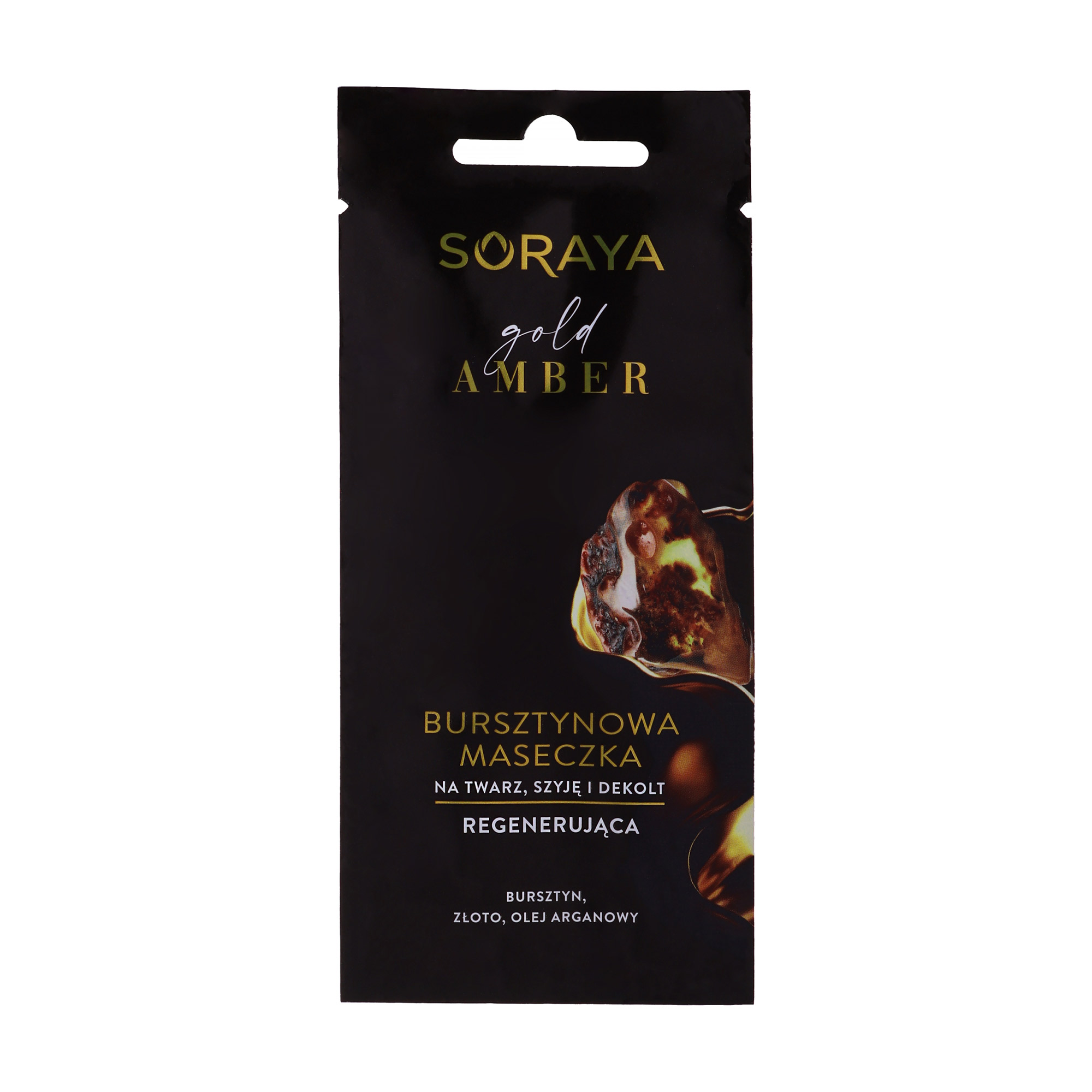 

Регенерувальна маска для обличчя, шиї та зони декольте Soraya Gold Amber з бурштином, 8 мл
