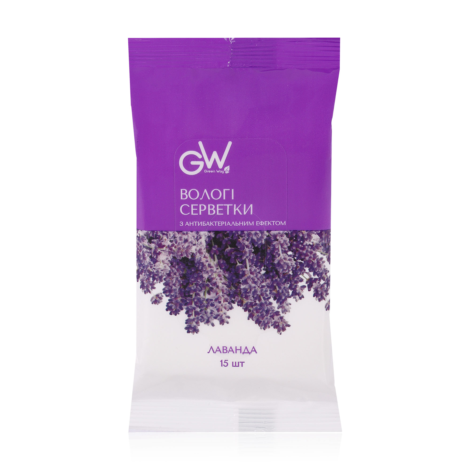 

Вологі серветки Green Way ФітоЛінія з екстрактом лаванди, 15 шт