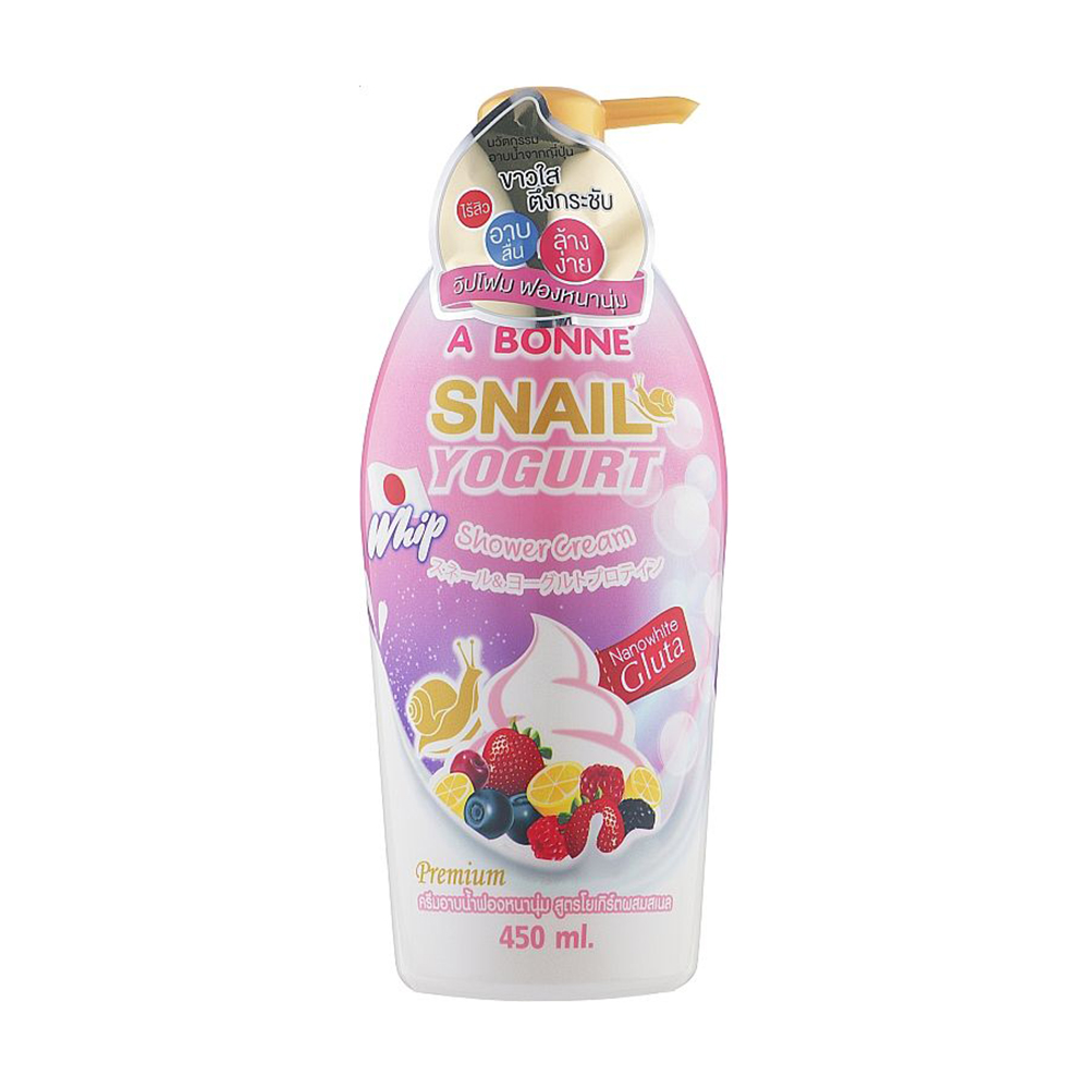 

Уцінка! Крем для душу A Bonne' Snail Yogurt Whip Shower Cream з протеїнами йогурту та екстрактом равлика, 450 мл