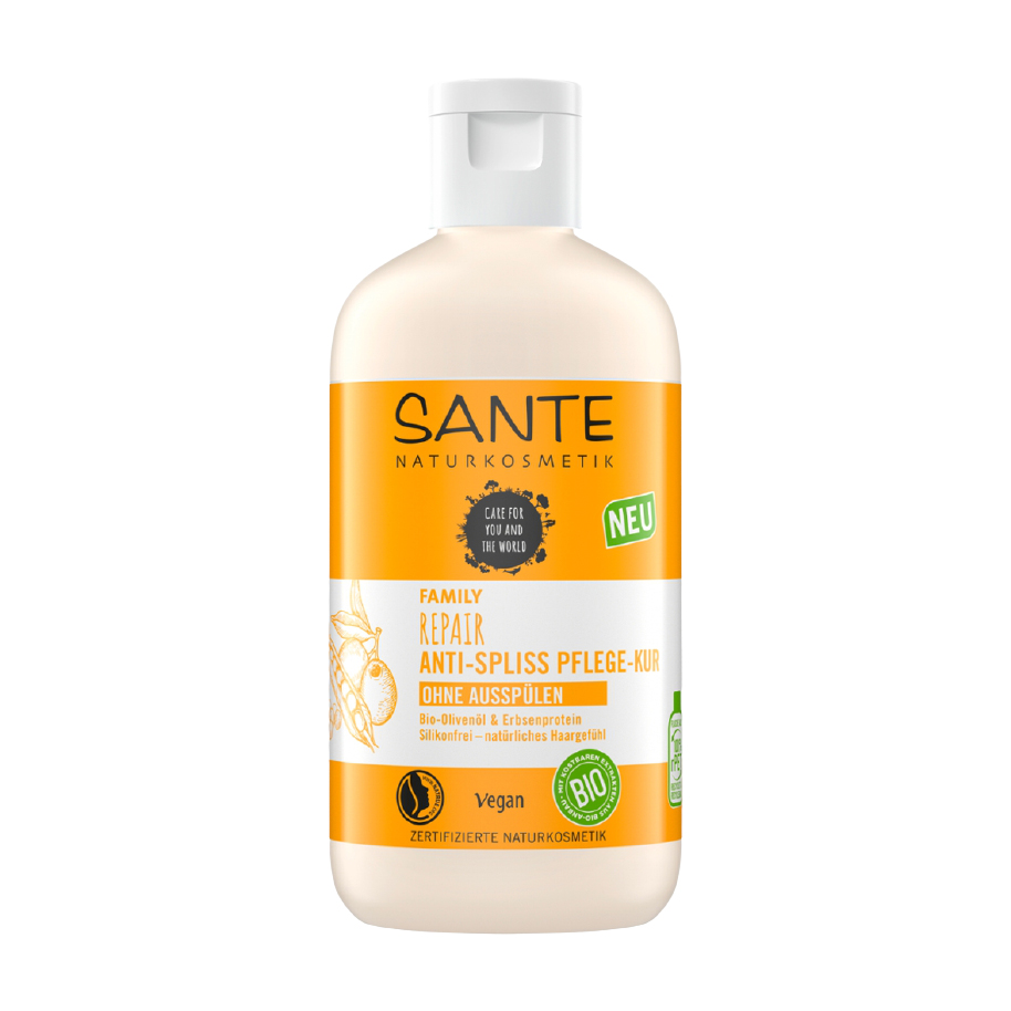 

Уцінка! Незмивний біозасіб для волосся для всієї родини Sante Family Bio-Olive Oil and Pea Protein Family Repair Anti-Split End Treatment, 200 мл