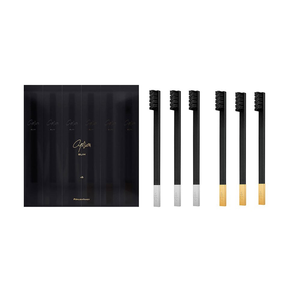 

Набір зубних щіток Apriori Toothbrush Slim Black м'якої жорсткості, 6 шт