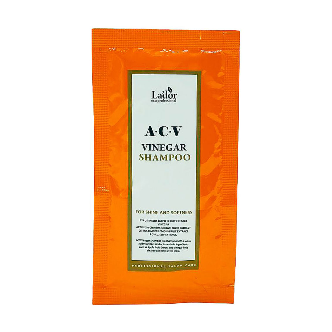 

Шампунь La'dor ACV Vinegar Shampoo для блиску та м'якості волосся, із яблучним оцтом, 10 мл