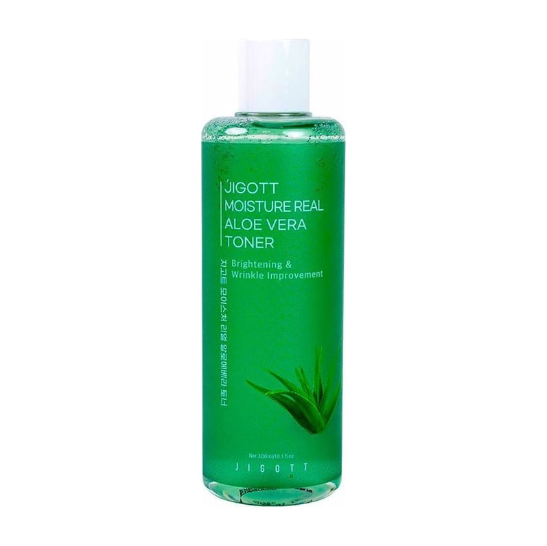 

Уцінка! Освіжальний тонер для обличчя Jigott Moisture Real Aloe Vera Toner з екстрактом алое вера, 300 мл