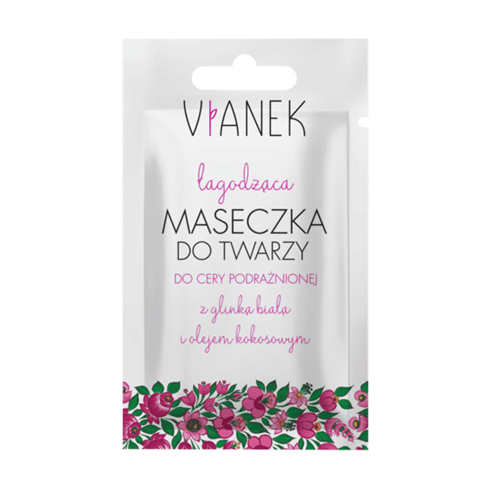 

Пом'якшувальна маска для обличчя Vianek Face Mask з білою глиною, 10 г (саше)