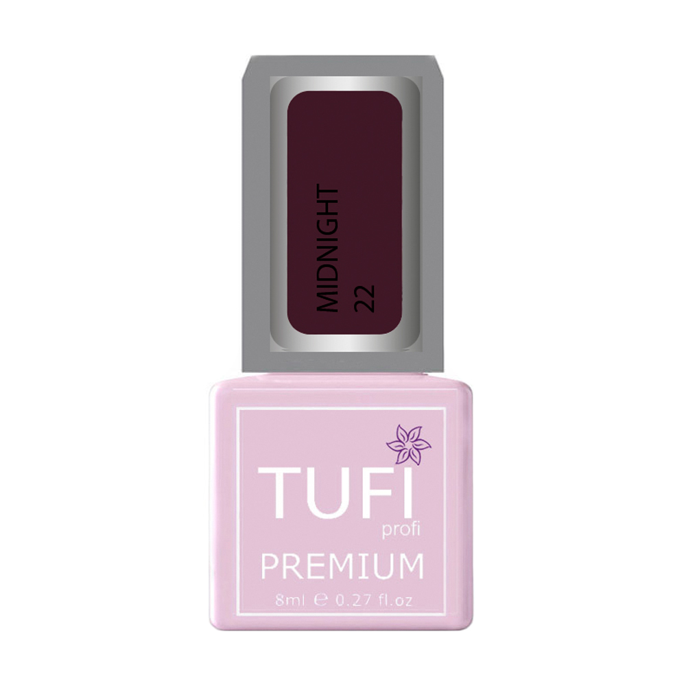 

Уцінка! Гель-лак для нігтів Tufi profi Premium Midnight 22 Фіолетове вино, 8 мл