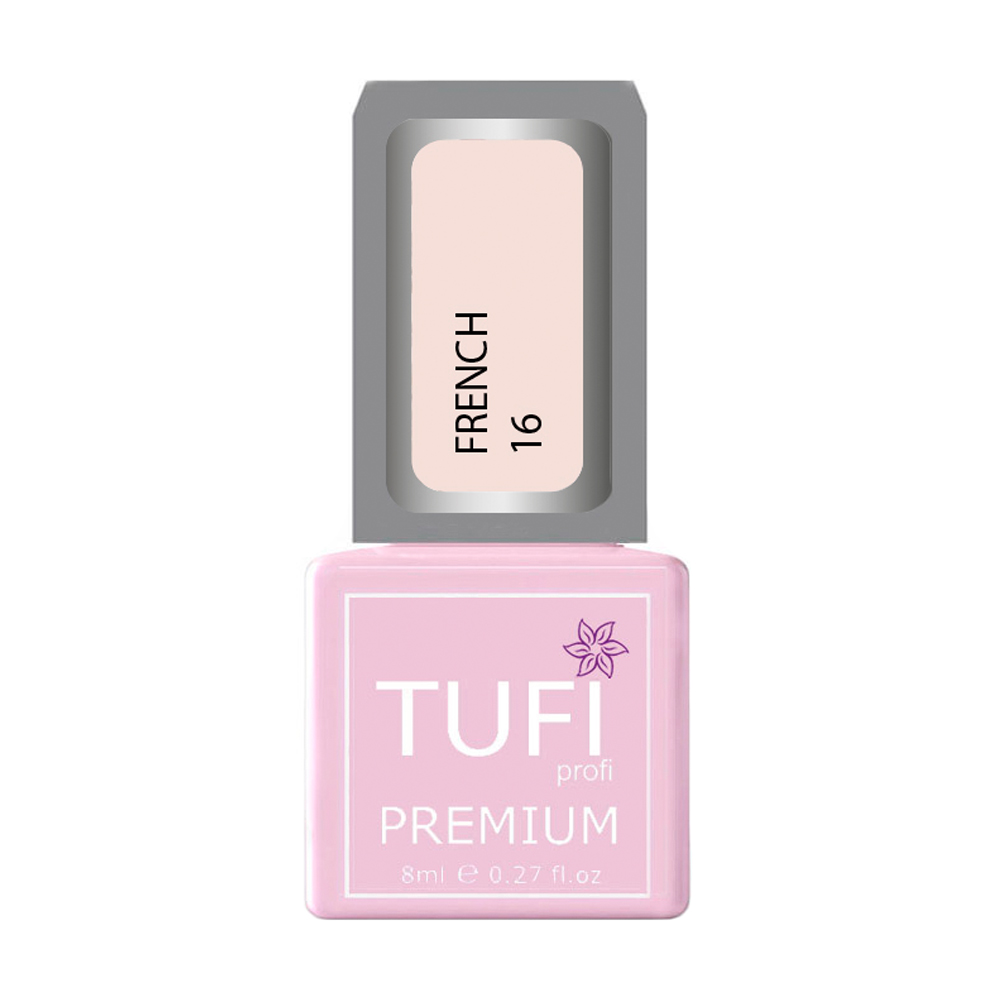 

Уцінка! Гель-лак для нігтів Tufi Profi Premium French 16 Рожевий серпанок, 8 мл
