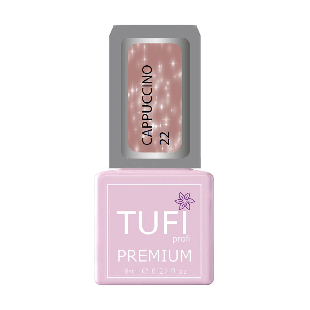 

Гель-лак для нігтів Tufi profi Premium Cappuccino 22 Пудровий з блиском, 8 мл