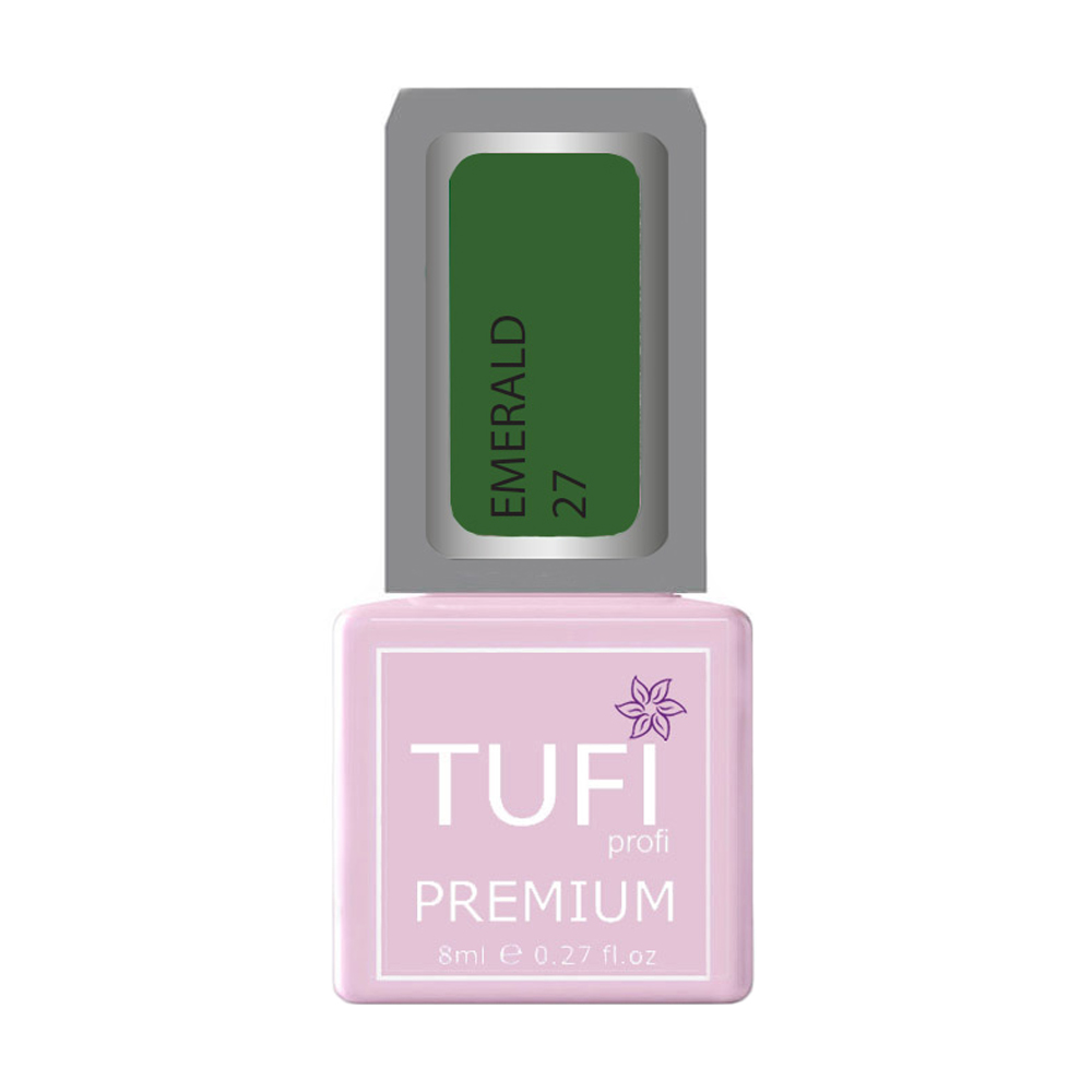

Уцінка! Гель-лак для нігтів Tufi Profi Premium Emerald 27 Жасминово-зелений, 8 мл