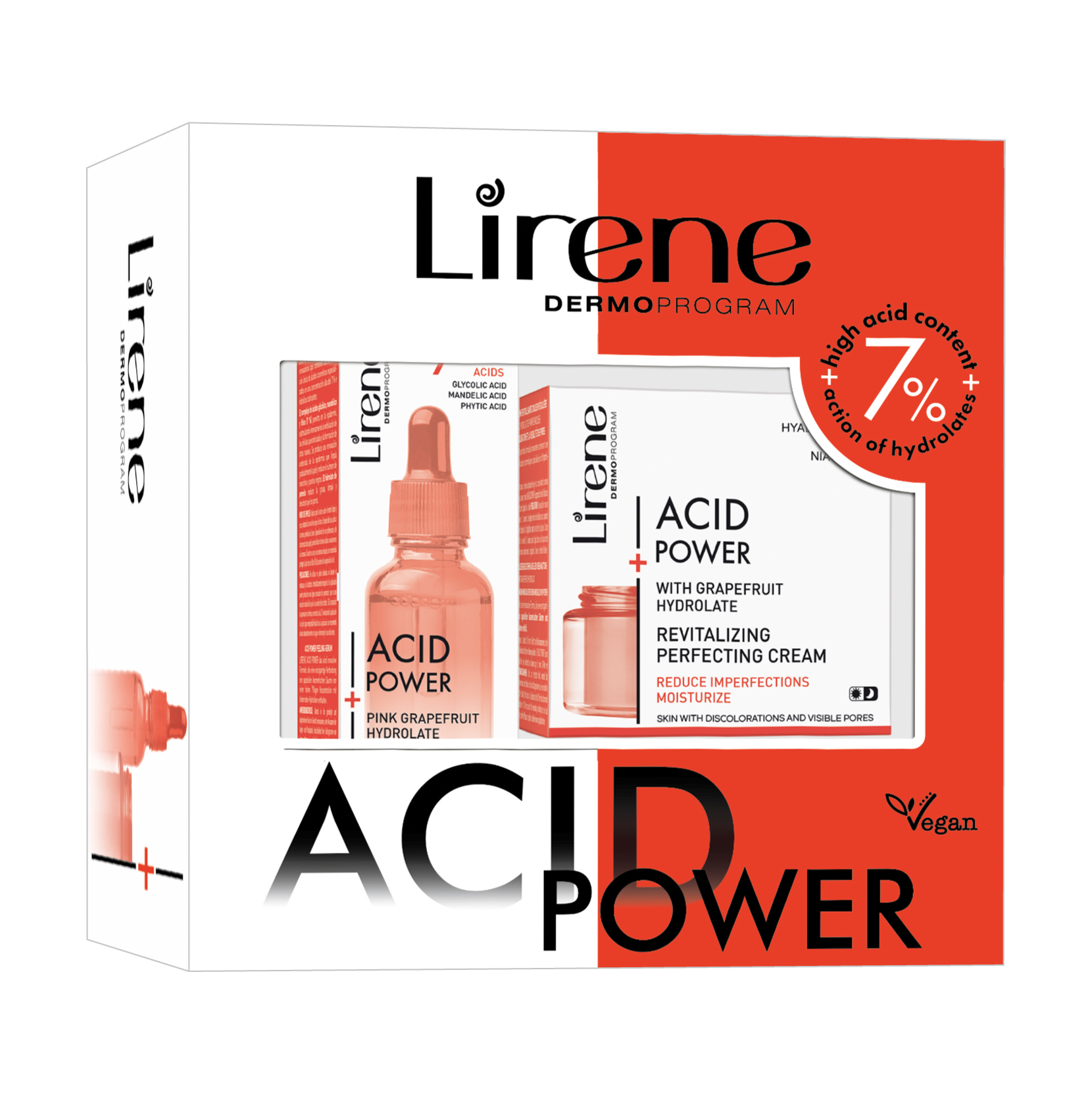 

Уцінка! Подарунковий набір для догляду за обличчям Lirene Acid Power (крем для обличчя, 50 мл + сироватка для обличчя, 30 мл)