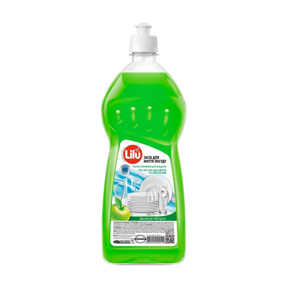 

Засіб для миття посуду Lilu Зелене яблуко, 1 л