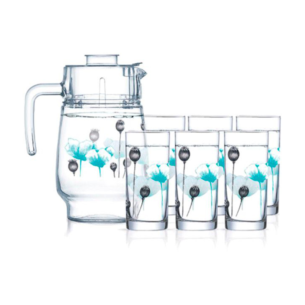 

Набір для напоїв Luminarc Angelique Turquoise (глечик, 1 шт + склянка, 6 шт) (P6286)