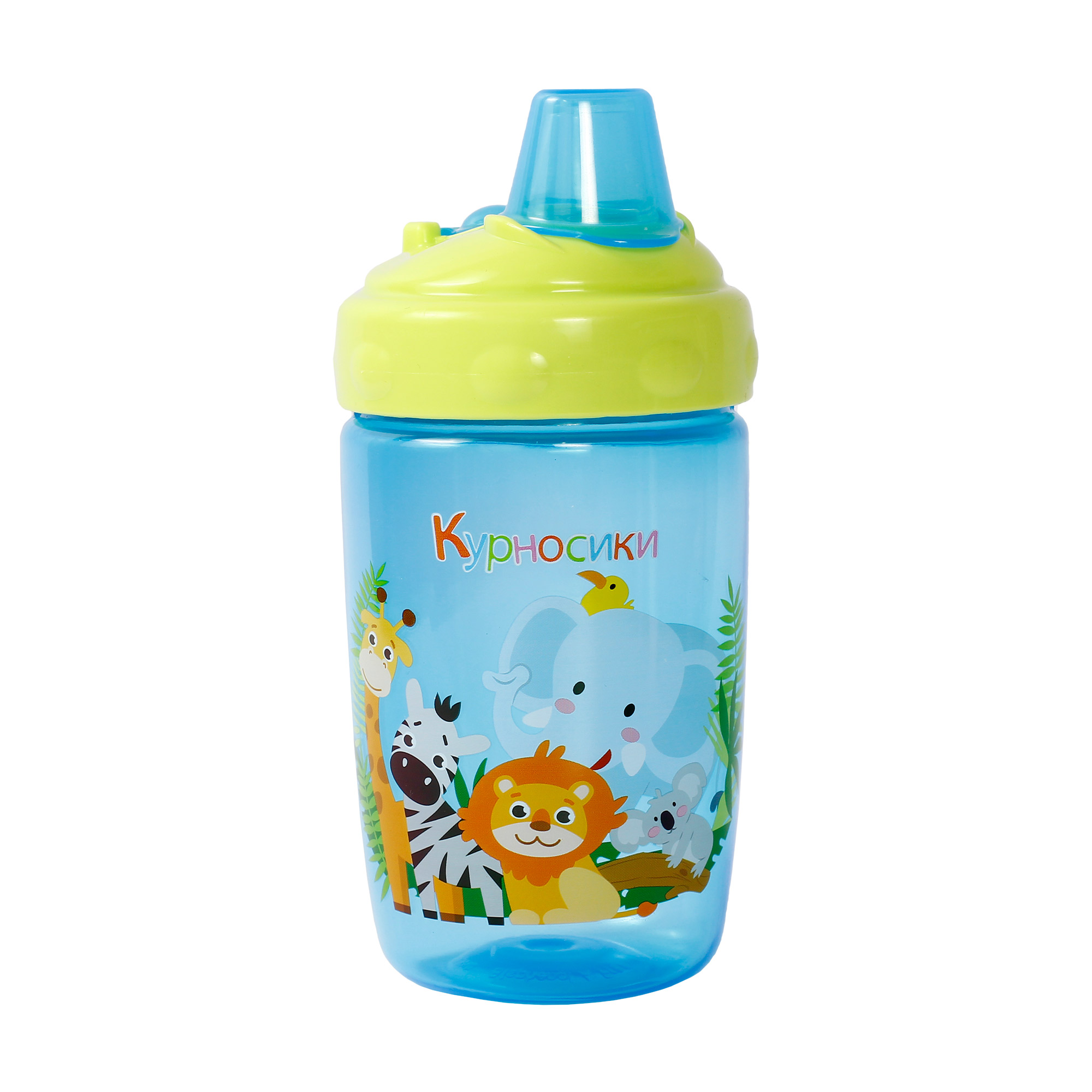 

Поїлка-непроливайка Курносики з силіконовим носиком, від 6 місяців, синьо-жовта, 300 мл (7028)