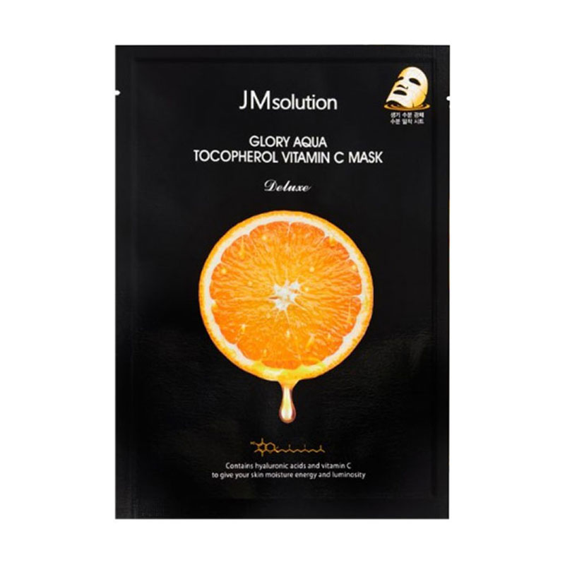 Тканинна маска для обличчя JMsolution Glory Aqua Tocopherol Vitamin C Mask Вітамінна, 30 мл