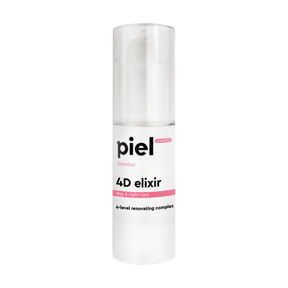 

Відновлювальний комплекс для обличчя Piel Cosmetics Sensitive 4D Elixir для гіперчутливої шкіри схильної до частих подразнень, 30 мл