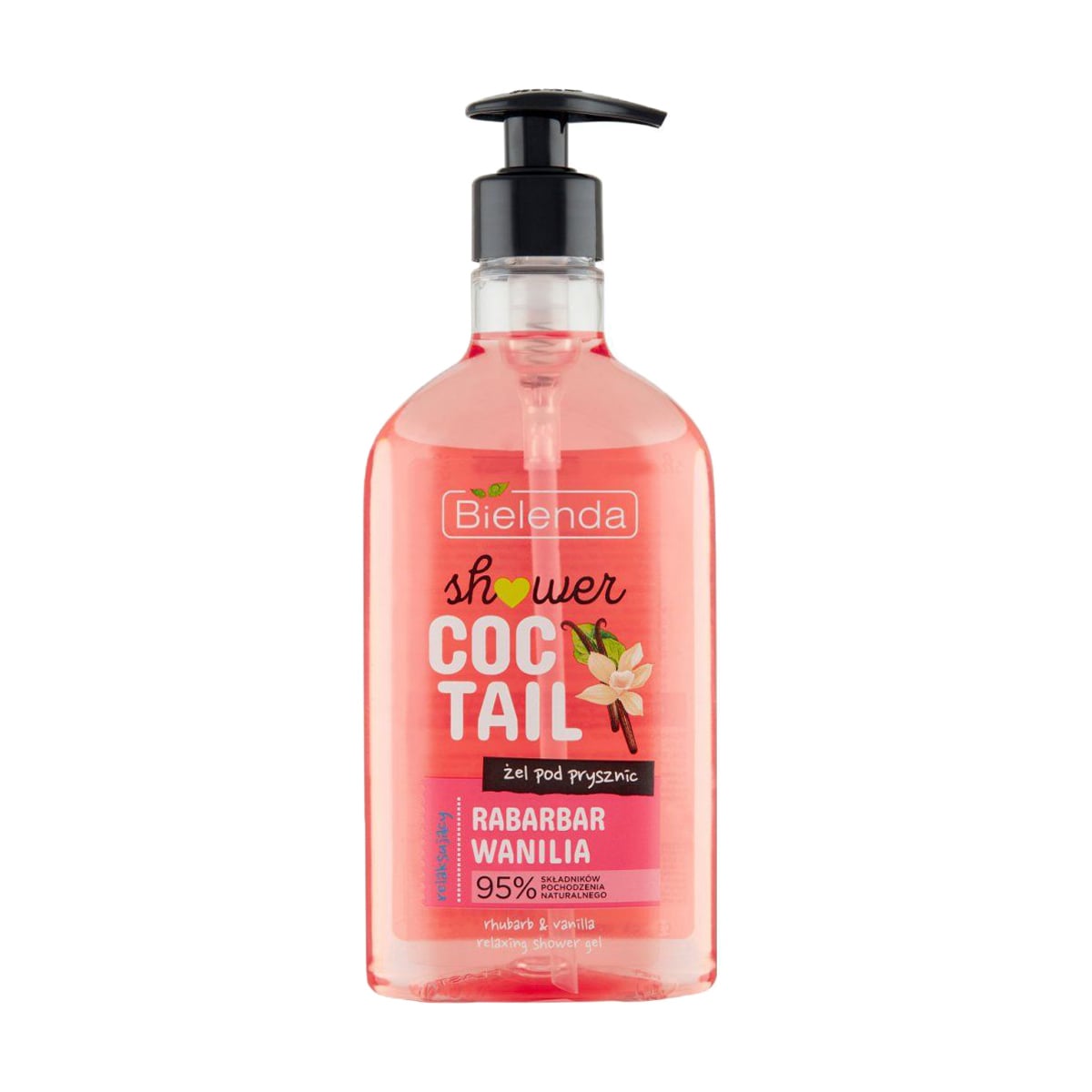 

Розслаблювальний гель для душу Bielenda Coctail Shower Rabarbar Vanilia, 400 мл